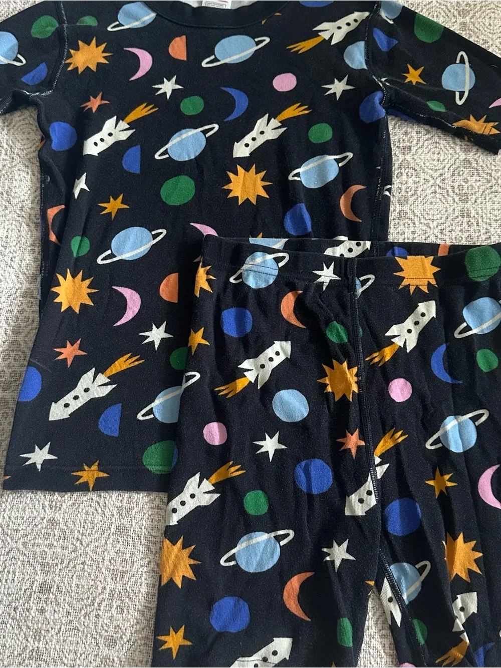 Hanna Andersson Short Pajamas In Multi Universe On Black | 160